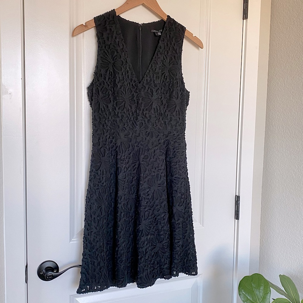 Theory Black V-Neck Mariam Portray Dress, size 2